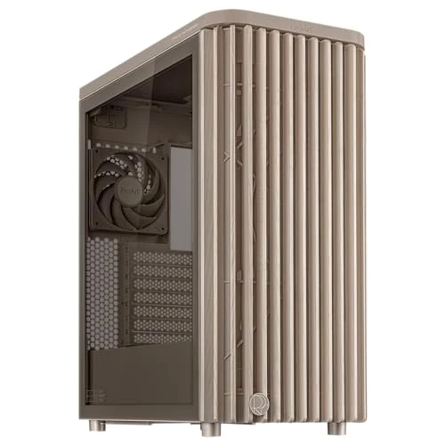ASUS ProArt PA401 Wood Edition Beige ATX PC case with Tempered Glass Side Panel; Supports GPUs up to 315mm, 240mm Radiator, 160x32mm Fans, Power/Reset Lock, Detachable PSU Bracket, 2 Year Warranty