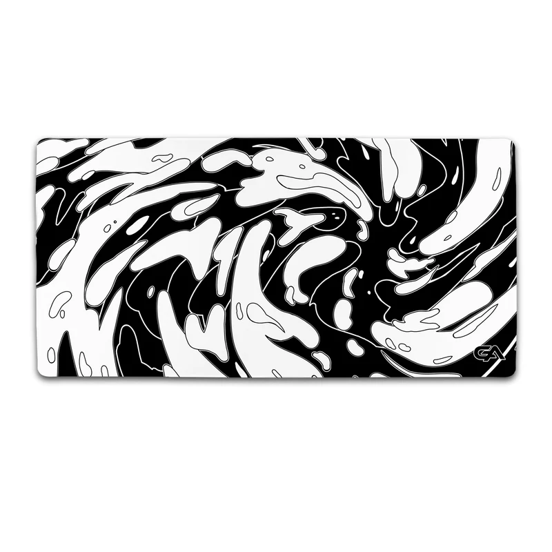 Yin Yang Monochrome Swirl Mousepad