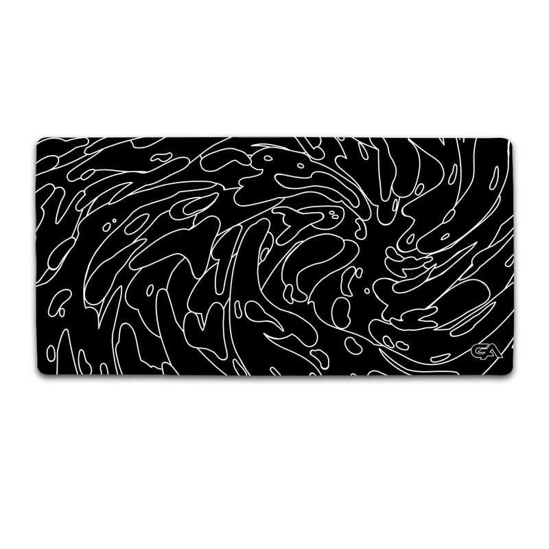 Black Monochrome Swirl Mousepad