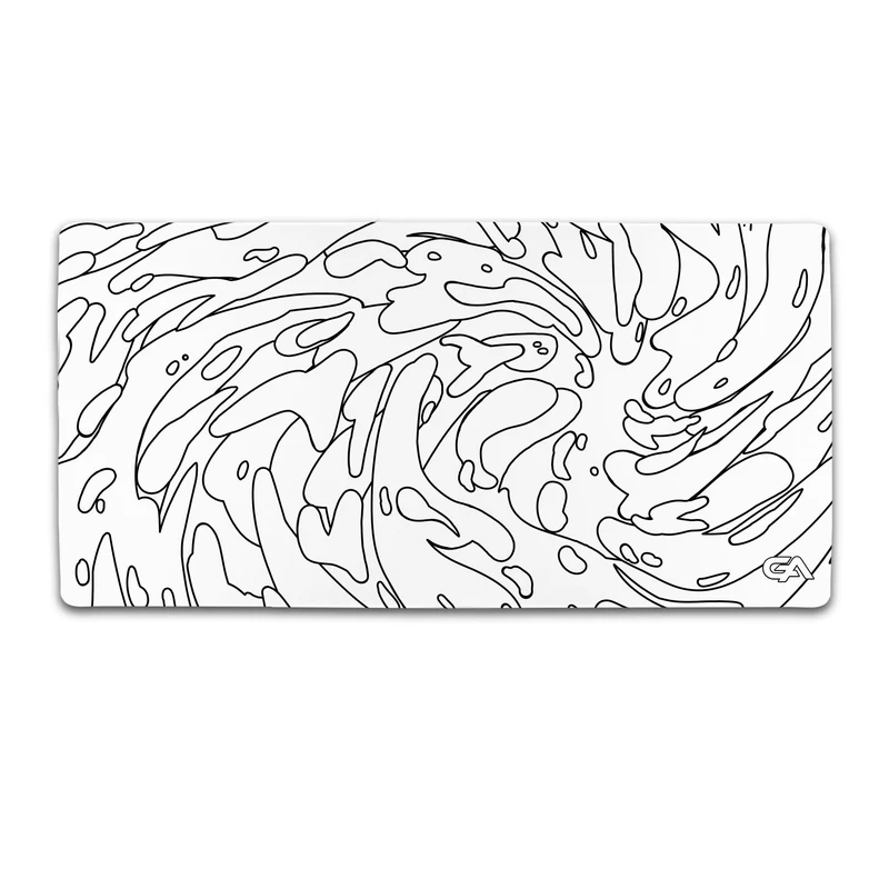 White Monochrome Swirl Mousepad