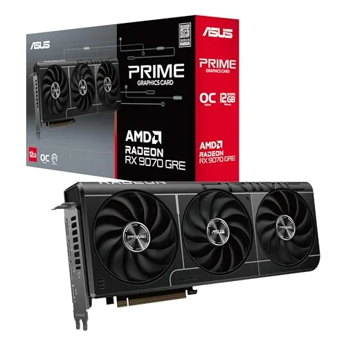 ASUS Prime Radeon™ RX 9070 GRE EVO OC Edition Graphics Card (PCIe 5.0, HDMI/DP 2.1, 2.5-Slot Design, axial-tech Fans, Dual Ball Fan Bearings, Dual BIOS, GPU Guard)