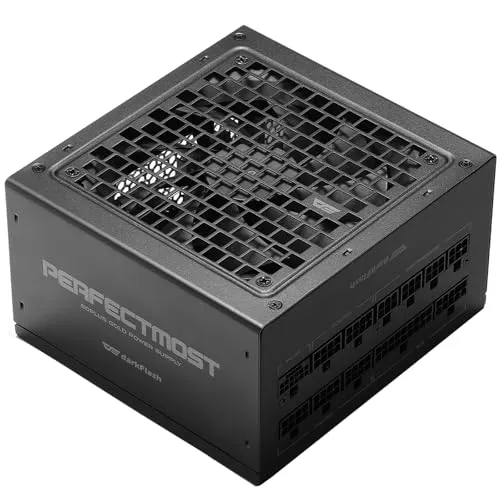 darkFlash PMT850 Fully Modular Power Supply ATX 3.1& PCIe 5.1 Ready, 12VHPWR Cable Included, 100% Japanese 105°C Capacitors, 80 Plus Gold Gaming PSU, Compact 150mm Size, 5 Year Warranty(Black)