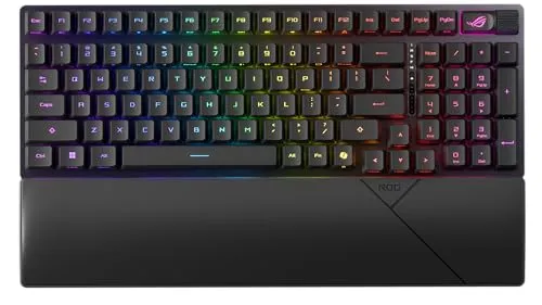 ASUS ROG Strix Scope II 96 RX Wireless Optical Gaming Keyboard – 96% Full-Size, Tri-Mode Connectivity, Pre-lubed ROG RX Red Linear Switches PBT Keycaps, RGB, PC/Mac Support - Black