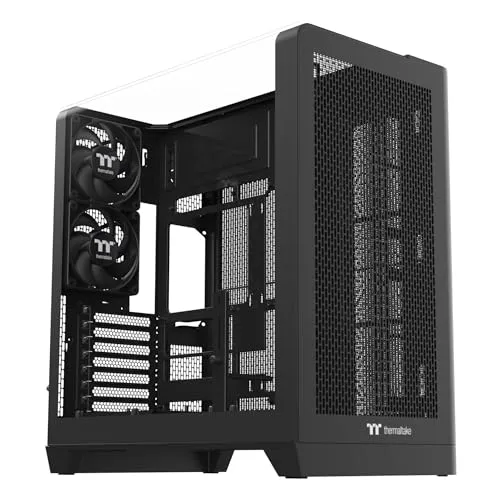Thermaltake View 390 Air; Mid Tower; 2x120mm CT Fans Included; 360mm Radiator Support; 420mm GPU Clearance; Hidden Connector Support; Rotatable PCIe Slots; 200mm PSU Clearance; Black; CA-11F-00M1WN-00