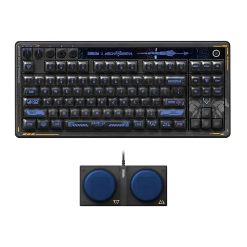 8BitDo Retro 87 Mechanical Keyboard with Hot-Swappable Kailh Switches, RGB Backlight, Programmable Buttons, Wireless 2.4G/Bluetooth/USB-C for Windows and Android - Mecha Break: Panther