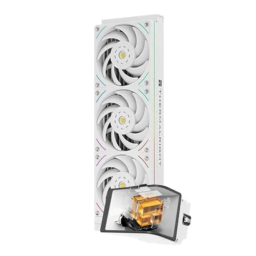 Thermalright Wonder Vision 360 UB ARGB White AIO CPU Liquid Cooler,for AM5/Intel LGA1851/1700,6.67-inch 3D Curved Screen with 2400x1080 Resolutions,Magnetic Panel Screen,3D/2D Video Support