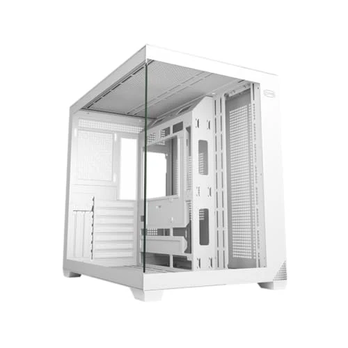 PCCOOLER PC Case ATX Mid Tower, Tempered Glass & Mesh Front, High Airflow, E-ATX/ATX/Micro-ATX/ITX Support, 360mm Radiator Support, Tool-Free Design – White (C3T700 No Fans Included)