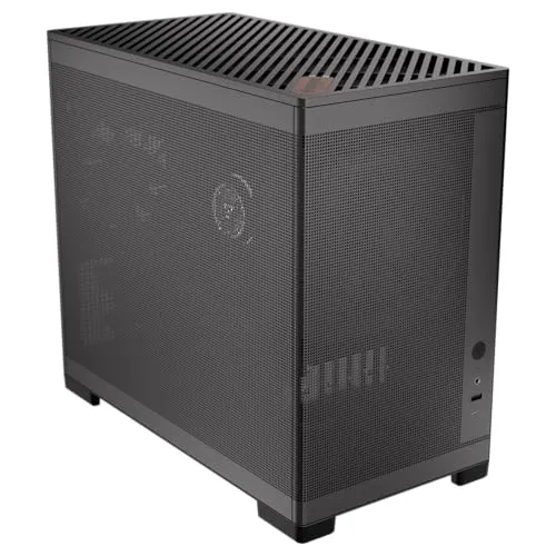 Okinos MiniArt 4 Micro ATX PC case, 2x120mm Reverse 3 Pin Fans & 1x120mm 3 Pin Fan Pre-Installed, 240mm Radiator Support, Compact MATX Case, Front Mounted PSU, MiniArt Series Black