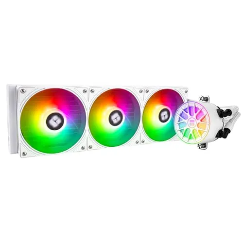 Thermalright Aqua Elite 360 V6 ARGB White AIO CPU Cooler, ARGB PWM Cooler Fans with 2000RPM, for Intel Lga1150/1151/1155/1156/1200/2011/1700/1851, AMD: AM4/AM5, Case 360mm AIO Radiator
