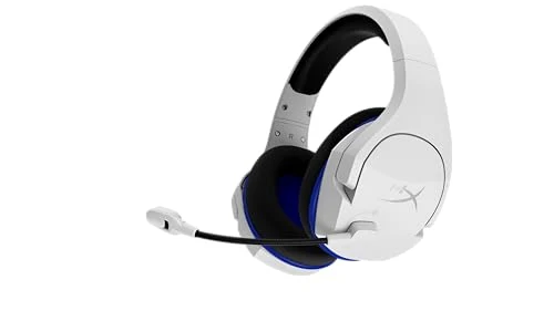 HyperX HHSS1C-KB-WT/G Cloud Stinger Core – Wireless Gaming Headset, for PS4, PS5, PC, Lightweight, Durable Steel Sliders, Noise-Cancelling Microphone - White