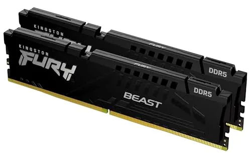 Kingston Fury Beast 32GB (2x16GB) 6000MT/s DDR5 CL30 Desktop Memory | AMD Expo | Kit of 2 | KF560C30BBEK2-32