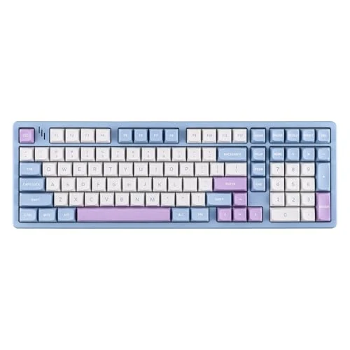 MechLands Blade101 Wireless Aluminum Gaming Keyboard, BT5.0/2.4GHz/USB-C Hot Swappable Custom Mechanical Keyboard with 8000mAh Battery, Gasket Structure, RGB Backlit, NKRO for Win/Mac (Blue)