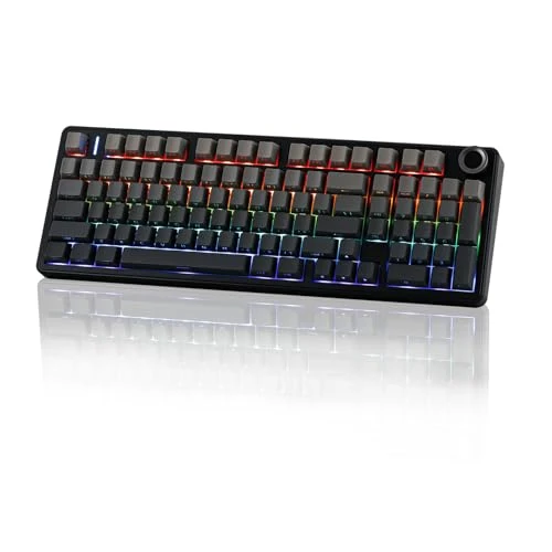 EPOMAKER X Aula F99 PRO Wireless Gaming Keyboard with 8000mAh Battery, Hot Swappable Creamy Keyboard, 2.4GHz/Type-C/BT5.0, NKRO, RGB Backlit for Win/Mac/Gaming (Black Gradient)