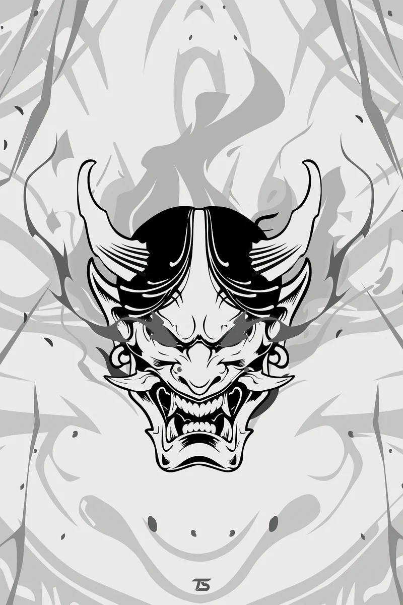 Oni White Acrylic Poster