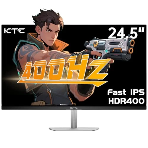 KTC 24.5 Inch 400Hz Gaming Monitor, FHD 1080P 240Hz Computer Monitor, Fast IPS, FreeSync/G-Sync Compatible, HDR400, DisplayPort x2 HDMI x2, VESA, Tilt Adjustable,H25X7