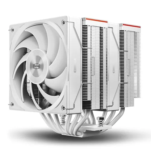 PCCOOLER RZ620 CPU Cooler TDP 265W CPU Air Cooler Dual Tower CPU Fan 6 HeatPipe CPU Cooling System with Three Modes PWM Silent Fans, Easy Install Air Cooler for Intel LGA 115X/1200/1700,AMD AM4/AM5,WH