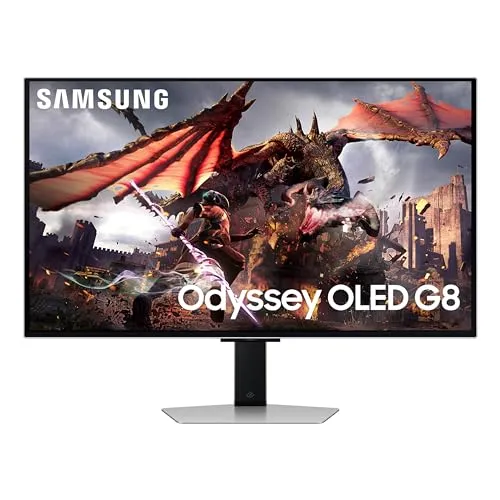 Samsung 32" Odyssey OLED G8 (G80SD) Series 4K UHD G-Sync Compatible, QD-OLED Gaming Monitor, 240Hz, 0.03ms, Glare-Free Display, Sleek Metal Design, 3 Yr Warranty, LS32DG802SNXZA