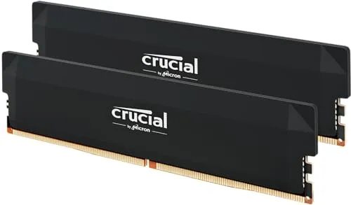 Crucial Pro 32GB DDR5 RAM Kit (2x16GB),CL36 6000MHz, Overclocking Desktop Gaming Memory, Intel XMP 3.0 & AMD Expo Compatible, Black - CP2K16G60C36U5B