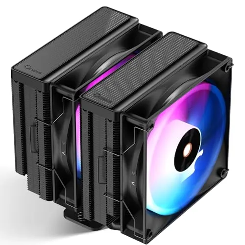 Ocypus Delta A62 ARGB CPU Cooler,CPU Air Cooler with ARGB Function,120MM Hydraulic Bearing Silence PWM Fan,6 Copper Heat Pipes,Computer CPU Cooling Fan for AMD AM4/AM5,Intel LGA 115X/1200/1700/1851,BK