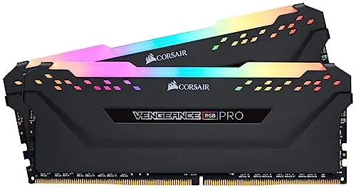 CORSAIR VENGEANCE RGB PRO DDR4 RAM 32GB (2x16GB) 3600MHz CL18-22-22-42 1.35V Intel AMD Desktop Computer Memory - Black (CMW32GX4M2D3600C18)