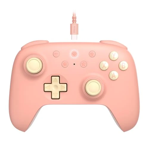8Bitdo Ultimate 2C Wired Controller for Windows PC and Android, with 1000Hz Polling Rate, Hall Effect Joysticks and Hall Triggers, and Remappable L4/R4 Bumpers (Peach)