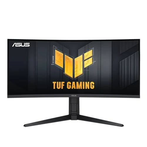 ASUS TUF 34 Inch Curved Gaming Monitor - WQHD (3440x1440), 165Hz, 1ms, Extreme Low Motion Blur, FreeSync Premium, Eye Care, Height Adjustable, DisplayHDR 400, DisplayPort, HDMI, USB - VG34VQL1B