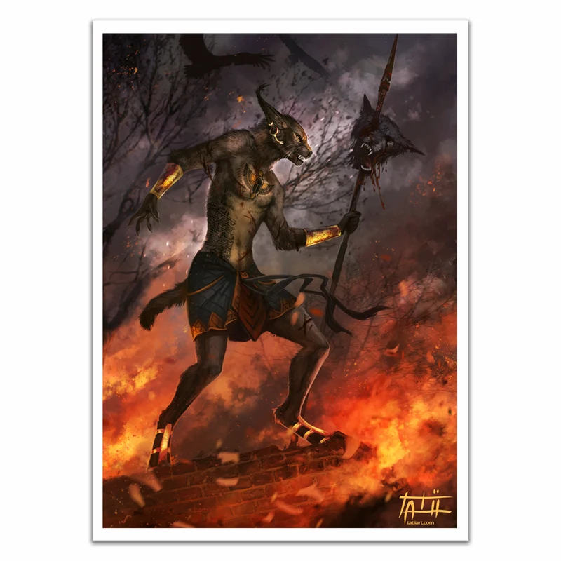 The Flaming Battle Of The Gods Version Two Card Sleeves