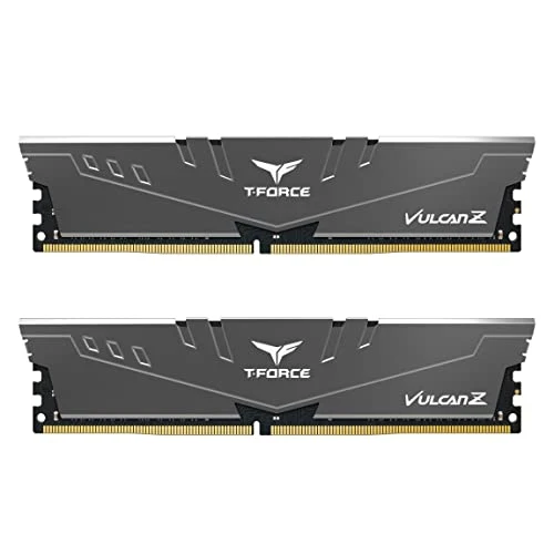 TEAMGROUP T-Force Vulcan Z DDR4 32GB Kit (2x16GB) 3200MHz (PC4-25600) CL16 Desktop Memory Module Ram (Gray) - TLZGD432G3200HC16FDC01
