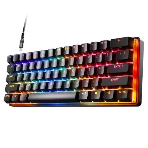 SteelSeries Apex Pro Mini - HyperMagnetic Gaming Keyboard - World’s Fastest Keyboard - Adjustable Actuation - Compact 60% Form Factor - RGB – PBT Keycaps - USB-C - English QWERTY Layout - 60%