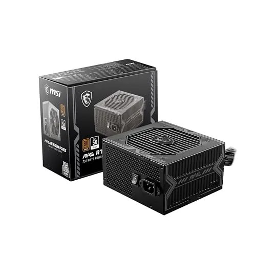MSI MAG A750BN PCIE 5 Gaming Power Supply - PCIE 5.0 Ready - 80 Plus BronzeCertified 750w - Compact Size - ATX PSU