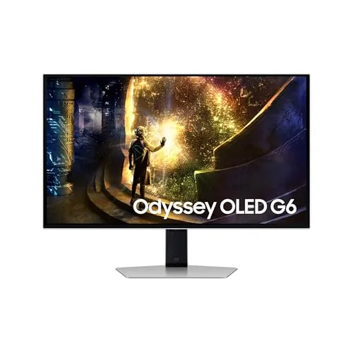 SAMSUNG 27” Odyssey QD-OLED G6 (G61SD) QHD 240Hz 0.03ms FreeSyncTM Premium Pro Gaming Monitor with Sleek Metal Design, 3 Year Warranty, US, LS27DG610SNXZA, 2024