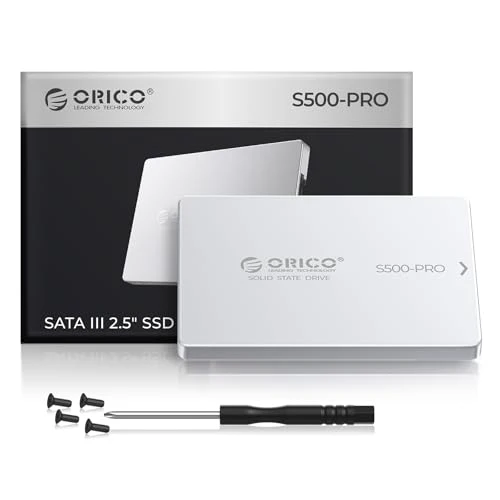 ORICO 1TB SATA SSD 2.5" Internal Solid State Drive, up to 550MB/s, 3D NAND SATA III SSD with Aluminum Shell, for Desktop Laptop PS4 NAS DIY External Drive - S500PRO