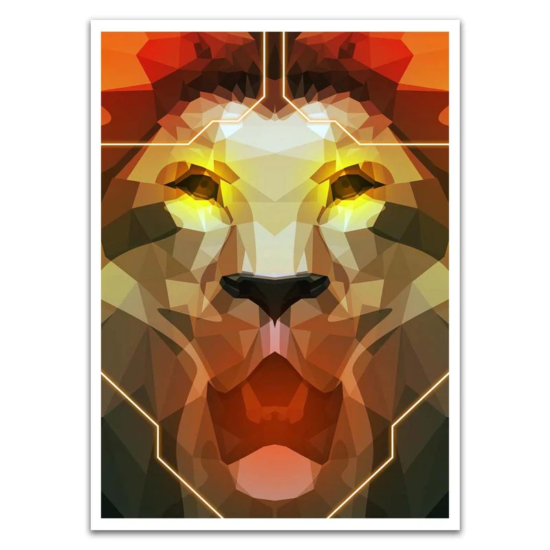 Lion Polygon Symmetry Card Sleeves