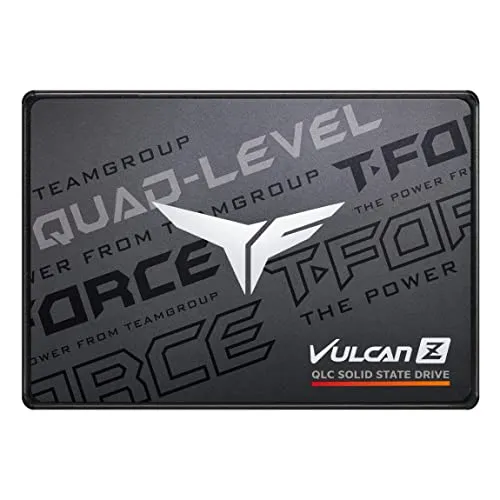 TEAMGROUP T-Force Vulcan Z 4TB SLC Cache 3D NAND QLC 2.5 Inch SATA III Internal Solid State Drive SSD (R/W Speed up to 550/470 MB/s) T253TY004T0C101