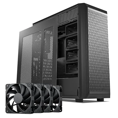 DARKROCK Classico Storage Master Case ATX Computer Case Mid Tower with 4x120mm Fans, USB 3.0 Ready 10 x3.5'' HDD+3 x2.5'' SDD 360mm Supported on Top & Front Radiator GPU Vertically Mounting Black