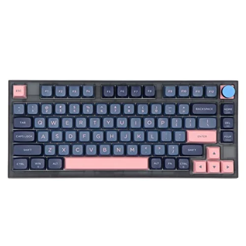 EPOMAKER SKYLOONG GK75 Lite Gasket-Like Mount Wired Gaming Keyboard with A Rotary Knob, Hot Swappable Mechanical Keyboard, Programmable Custom Keyboard, for Win/Mac (Blue Pink, Gateron Optical Red)