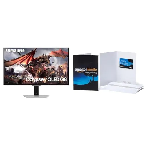 SAMSUNG 32-Inch Odyssey OLED G8 (G80SD) 2024 + $300 Amazon Gift Card Series 4K UHD Smart Gaming Monitor, 240Hz 0.03ms, AMD FreeSync™ Premium Pro, Glare-Free Display, Gaming Hub, LS32DG802SNXZA