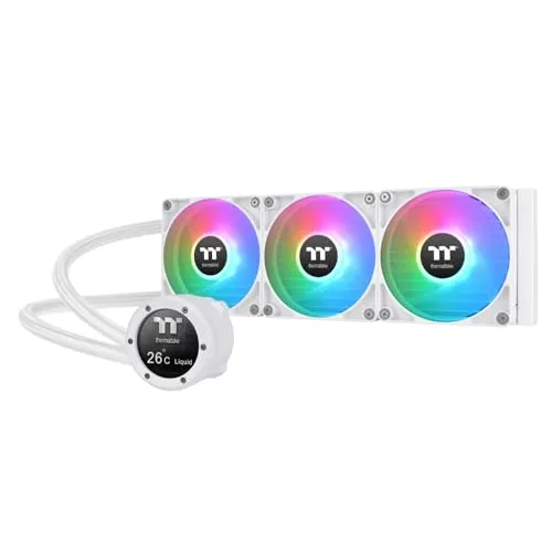 Thermaltake TH360 V2 Ultra ARGB Sync/AlO Liquid Cooler/ARGB Fan 120 * 3/PWM 500~1500rpm/Water Block 2.1" LCD/White, CL-W405-PL12SW-A
