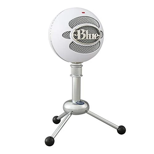 Blue Snowball USB Microphone for Recording, Streaming, Podcasting, Gaming on PC and Mac, Condenser Mic with Cardioid and Omnidirectional Pickup Patterns, and Stylish Retro Design - White