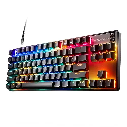 SteelSeries Apex 9 TKL - Mechanical Gaming Keyboard – Optical Switches – 2-Point Actuation – Compact Esports Tenkeyless Form Factor – Hotswappable Switches - American QWERTY Layout