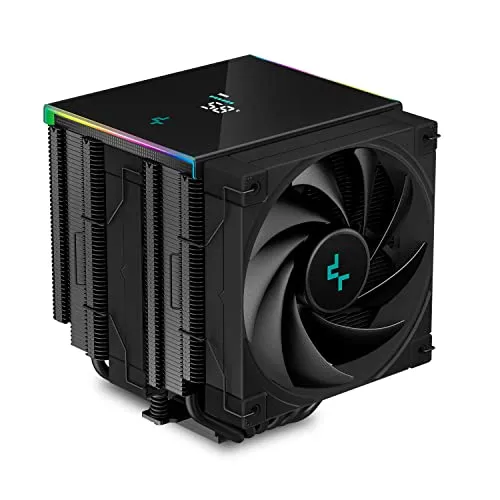 DeepCool AK620 Digital CPU Air Cooler Mighty 260w TDP 6 Copper Heatpipes Dual-Tower CPU Cooler with Status Display Screen and ARGB LED Strips 120mm FDB Fan for LGA 1700/1200/1151/1150/1155/AM5/AM4