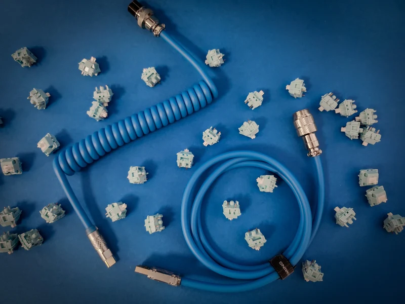 Azure Blue Coiled Aviator Cable