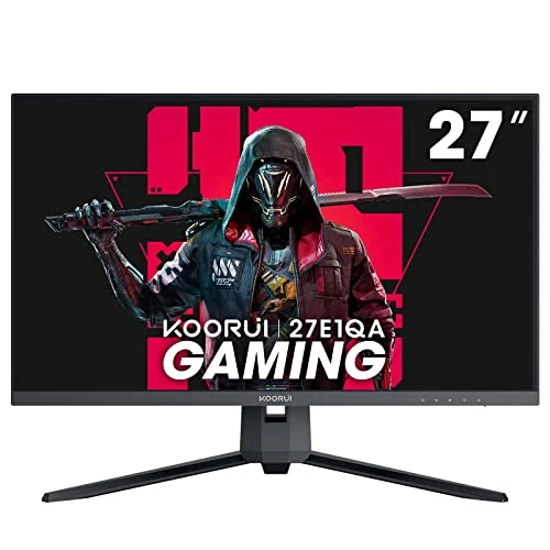 KOORUI 27 Inch QHD Gaming Monitor 144 Hz, 1ms, DCI-P3 90% Color Gamut, Compatible FreeSync, Ultra Slim Frame, VESA Mountable (2560x1440, HDMI, DisplayPort) Black