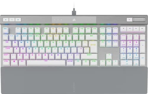 CORSAIR K70 PRO RGB Optical-Mechanical Wired Gaming Keyboard – OPX Linear Switches – PBT Double-Shot Keycaps – iCUE Compatible – QWERTY UK – PC, Xbox – White