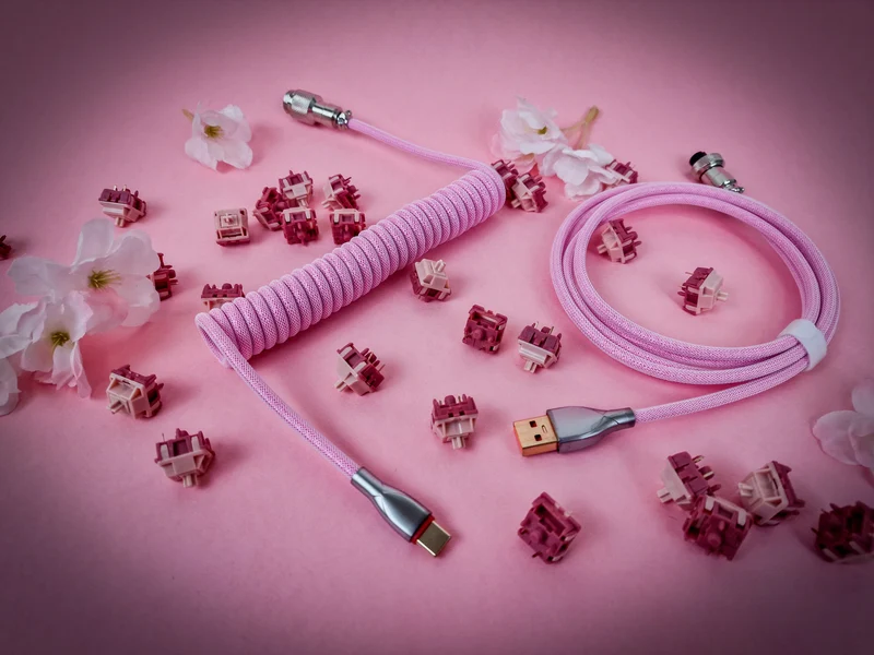 Flamingo Pink Coiled Aviator Cable