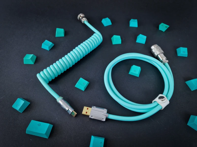 Cyan Coiled Cable Aviator