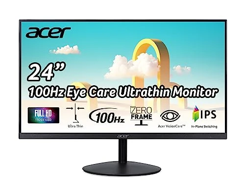 Acer 23.8" IPS Ultraslim FreeSync Monitor (1920 x 1080), 100Hz, Black