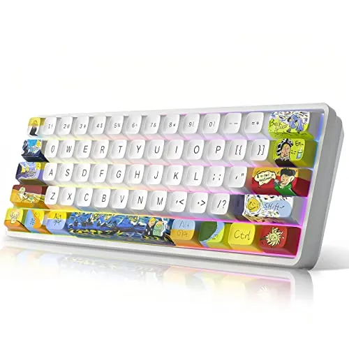MIHIYIRY Gaming Keyboard,60% Wired Mechanical Keyboard,61 Keys Wired RGB LED Backlit Compact Gaming Keyboard only for Windows/Mac OS